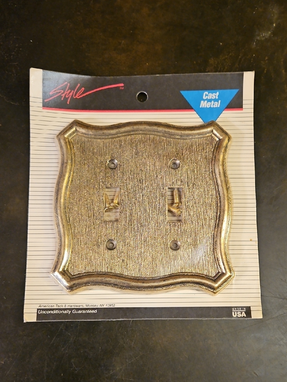 Vintage Cast Metal Double Toggle Wall Plate By American Tack &Hardware